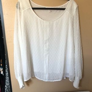 LC Lauren Conrad Polka Dot Long Sleeve Blouse